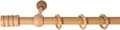 SN Deco - Stilgarnitur Gardinenstange Vorhangstange Pisa, Holz, 28 mm, 1-Lauf, Komplettset mit Ringen, Farbe Eiche, 120 cm