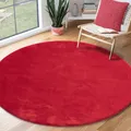 Teppich THE CARPET "Relax round", rot, H:16mm Ø:200cm