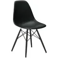 Vitra Stuhl Eames Plastic Side Chair RE 46.5x83x55 cm tiefschwarz, Gestell: Ahorn schwarz, Designer Charles & Ray Eames