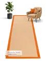 carpetfine Sisalteppich Orange Läufer 75x300 cm | Moderner Teppich für Wohnzimmer und Küche