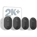 Pro 5 Spotlight, Überwachungskamera weiß/schwarz, 4er Pack, WLAN, Spotlight, 2K Auflösung