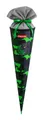 Step by Step Schultüte „Black Cat Chiko“, grau-grün, passend zum Schulranzen, aus recycelten PET-Flaschen, Verschluss aus Stoff, 5 l Füllvolumen, 70 cm Höhe