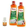 POLIBOY Marmor Granit Pflege - Imprägnierendes Pflegemittel für Naturstein - Glanzpolitur mit Schutzwirkung - 2x 500 ml - Mit Produktprobe - Made in Germany
