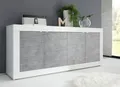 Home affaire Sideboard Basic Breite 207 cm, Kommode 4 Türen, Anrichte, Metallgriff, moderne Rahmenoptik, viel Stauraum, Farbauswahl