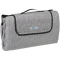 Relaxdays Picknickdecke, Grau, Textil, Metall, 200x200 cm, Wohntextilien, Decken