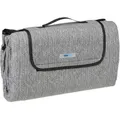 Relaxdays - Xxl Picknickdecke, 200x200 Cm, Fleece Stranddecke, Muster, Wärmeisoliert, Wasserdicht, Mit Tragegriff, Grau