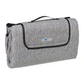 Relaxdays XXL Picknickdecke, 200x200 cm, Fleece Stranddecke, grau