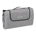 Picknickdecke Stranddecke Strandmatte Campingdecke faltbar grau Fleece Decke