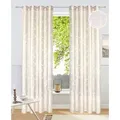 my home Gardine Anna, Ösen (1 St), halbtransparent, Ausbrenner, Bestseller, Äste-Motiv, Viskose, Polyester beige 140 cm x 295 cm