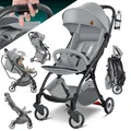 KIDIZ Kinderwagen Premium Kinderbuggy klappbar Liegebuggy Sportwagen Faltbar 360°Räder 5-Punkt Gurt Inkl. Getränkehalter & Regenabdeckung, verstellbare Rückenlehne & Sonnenverdeck