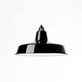 Industrie Lampenschirm Emaille Schwarz (2. Wahl), Fabriklampe Ø36 cm inkl. Fassung aus Bakelit