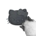 LucyBalu X Hello Kitty ZENCAT Schleckmatte für Katzen | Katzen-Leckmatte | Slow Feeder | Schleckmatte aus lebensmittelechtem Silikon | Silikonmatte zum Schlecken | Anthrazit