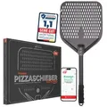 Pizza Lover Pizzaschieber Pizzaheber Harteloxierte perforierte 35x80 cm Aluminium, Pizzaheber. Pizzaschieber 35x80 cm schwarz 35 cm x 80 cm