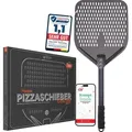 Pizza Lover® hochwertiger Pizzaschieber perforiert 35 x 35 cm Pizzaschaufel aus harteloxiertem Aluminium (Antihaft) Pizzaheber für hausgemachte P...