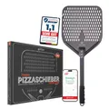 Pizza Lover® hochwertiger Pizzaschieber perforiert 35 x 35 cm Pizzaschaufel aus harteloxiertem Aluminium (Antihaft) Pizzaheber für hausgemachte Pizza & Brot ideal für Pizzastein, Backofen & Grill