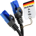 KabelDirekt Netzwerkkabel – Überträgt maximale deutsche Glasfaser-Geschwindigkeit – Netzwerk, Ethernet Kabel, LAN & Patch Kabel – 5x 15m – In 0,25-30m – Gigabit-Netz, Router/Modem, RJ45 (schwarz)