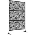 Outsunny Gartensichtschutz,, Schwarz, Metall, 45x198 cm, Sonnen- & Sichtschutz, Sichtschutz Garten, Balkon Sichtschutze