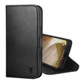TORRO Hülle kompatibel mit iPhone 17 Pro Max 6.9" 2025 - Echt Leder Hülle mit Standfunktion und Kartenfächern (kompatibel mit Offiziellen MagSafe-Ladegeräten) - Schwarz