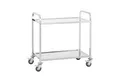 Royal Catering Servierwagen 2 Borde 90 x 50 cm Edelstahl Teewagen Küchenwagen Gastro 4 Bremsen