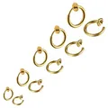 Bo Win 5 Paare Set Edelstahl Männer Gold Clip Ohrringe Ohne Ohrlöcher Herren Damen Mädchen Kinder Non-Piercing Klein Ohrclips Creolen Gold Ohrringe Magnet Ohrringe Ohne Ohrloch Ohrklemme Ohrklipser