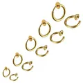 5 Paare Set Edelstahl Männer Gold Clip Ohrringe Ohne Ohrlöcher Herren Damen M