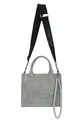 Fritzi SquareN Vintage Rock Crossbody Kunstleder Damen Umhängetasche Handtasche Festival City vegan abnehmbarer Anhänger Vintage-Waschung 20,5 x 26 x 11 cm, Grau