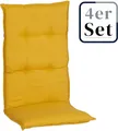4er Set Hochlehner Auflage Brovine, Motiv - marmoriert, gelb, 118x50,00x6,00cm