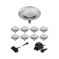 ledscom.de LED Boden-Aufbau-Leuchte Bunda, 2-flammig, für außen, befahrbar, warm-weiß, 9er Set