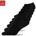 SNOCKS Sneakersocken kurze Socken für Herren & Damen (6-Paar) aus Bio-Baumwolle, für jeden Schuh und Anlass schwarz 39-42