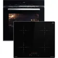 Autarkes Herdset: 60cm Einbaubackofen EB8017ED + 59cm Induktionskochfeld IH85900ED | Katalyse | Pizzafunktion | Grill | Umluft | Heißluft | Automa... - Schwarz