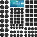 Filzgleiter selbstklebend, 60 Stück, Möbelgleiter Filz, schwarz, 3mm