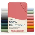 Laleni Jersey Spannbettlaken, 40x90cm, für Baby Beistellbett & Stubenwagen, 100% Baumwolle, Oeko-TEX Zertifiziert, 2er Set, Coral