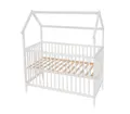 Baby-Delux Babybett Hausbett 60x120, Kinderbett Gitterbett weiß Matratze