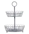 Chic Antique Etagere Etagere Ständer Servierständer 2 Stöckig Metall Grau H46cm Chic, Metall