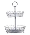 Etagere Ständer Servierständer 2 Stöckig Metall Grau H46cm Chic Antique 64070200