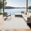 the carpet Mistra – Outdoor Teppich, Wetterfest, UV-beständig & pflegeleicht, für Balkon, Terrasse & Garten, auch für Wohnzimmer & Schlafzimmer geeignet, Creme, 200 x 280 cm