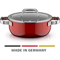 WMF Fusiontec Mineral Pro, Bratentopf mit Deckel, 20 cm, Passion Red (Bräter + Schmortopf, Edelstahl, 20 x 8.40 cm) (3201114102)