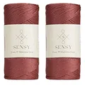 2 Garnstrange Sensy Premium 2 mm 230 Meter Polyester-Seil, 100% Polypropylen-Kordel Makramee-Kordel 2 mm Häkeltasche Kordel Makramee Seil Häkelgarn Geschenk für Strickwaren (Staubrosa)