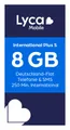 Lyca Prepaid Smartphone SIM Karte ohne Vertrag International Plus S 8GB, 250 Min