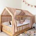 lilimaus Hausbett Himmel [in 12 Farben] Betthimmel Hausbett aus 100% Baumwolle Musselin - Stoffhimmel für Hausbett Deko Mädchen & Jungen - Himmel für Hausbett Kinder - Bett Vorhang Kinderbett