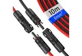 HB-DIGITAL Paar Solar Verlängerungskabel mit Stecker Solarleitung rot / schwarz Solarkabel, Solarstecker, (1000 cm), TÜV Rheinland zertifizierte PV Kabel 6mm2 für Solaranlagen