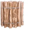 SEVICO 5m Staketenzaun 60cm x 5m mit Lattenabstand 3-4cm Zaunlatte Gartenzaun aus Haselnuss Natur STAHLKRAMPEN GRATIS V34 3-4 - Braun