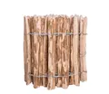 SEVICO 5m Staketenzaun 60cm x 5m mit Lattenabstand 3-4cm Zaunlatte Gartenzaun aus Haselnuss Natur STAHLKRAMPEN GRATIS V34 3-4
