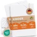 leevitex Premium Kinder Spannbettlaken, 70x140cm, Für Babybett & Kinderbett, 2er Set, 100% hochwertige Mako-Jersey-Baumwolle, Öko Tex Zertifiziert, Weiß
