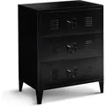 Kommode Ester 60 Cm 3 Schubladen Metall Schwarz Industriedesign