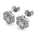 Juwelier Nagel Silber Ohrringe | Ohr-Schmuck | Mit Zirkonia im Brillantschliff | 925 Sterling Silber | Vergoldet mit 18K Weißgold | Princess