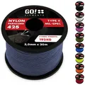 GO!elements Abspannleine Paracord 425 - 3mm, Paracord 425 aus reißfester Nylonschnur blau|grau 30m