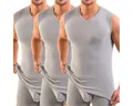 HERMKO Unterhemd 3050 (Pack, 3er) 100 % Bio-Baumwolle Muskelshirt V-Ausschnitt Basic hergestellt in EU