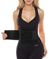 YIANNA Korsett Damen Bauchweg Stark Formend Sport Bauchweggürtel Bauchgurt Nach Geburt Waist Trainer Body Shaper Schwitzgürtel Corsage Shapewear Schwarz 8002 XL