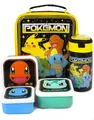 Pokemon Schwarzer Pikachu & Squirtle Lunch Bag Flasche und 3 Snack Pot Jungen